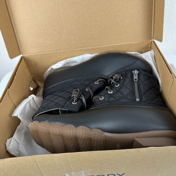 Sperry Shoes - Sperry Waterproof Rubber Boots Womens Size 9.5 Black Textile Upper